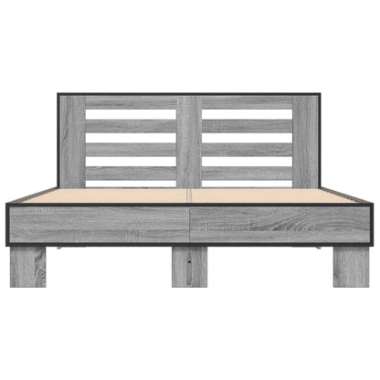 Bed Frame | Grey Sonoma | Engineered wood, metal, plywood | Double