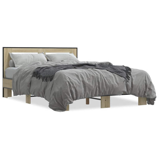 Bed Frame without Mattress Sonoma Oak 140x190 cm