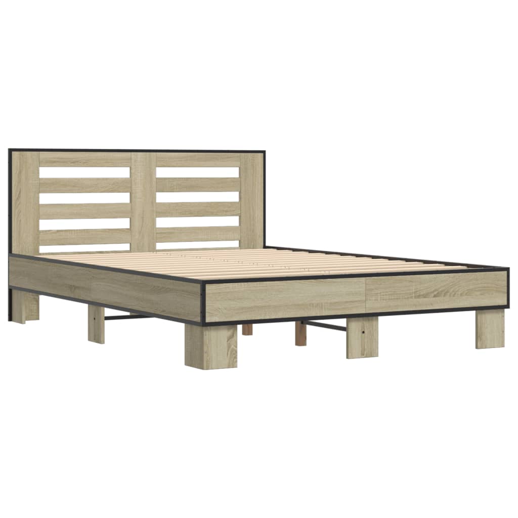 Bed Frame | Sonoma Oak | Engineered wood, metal | Double | Durable