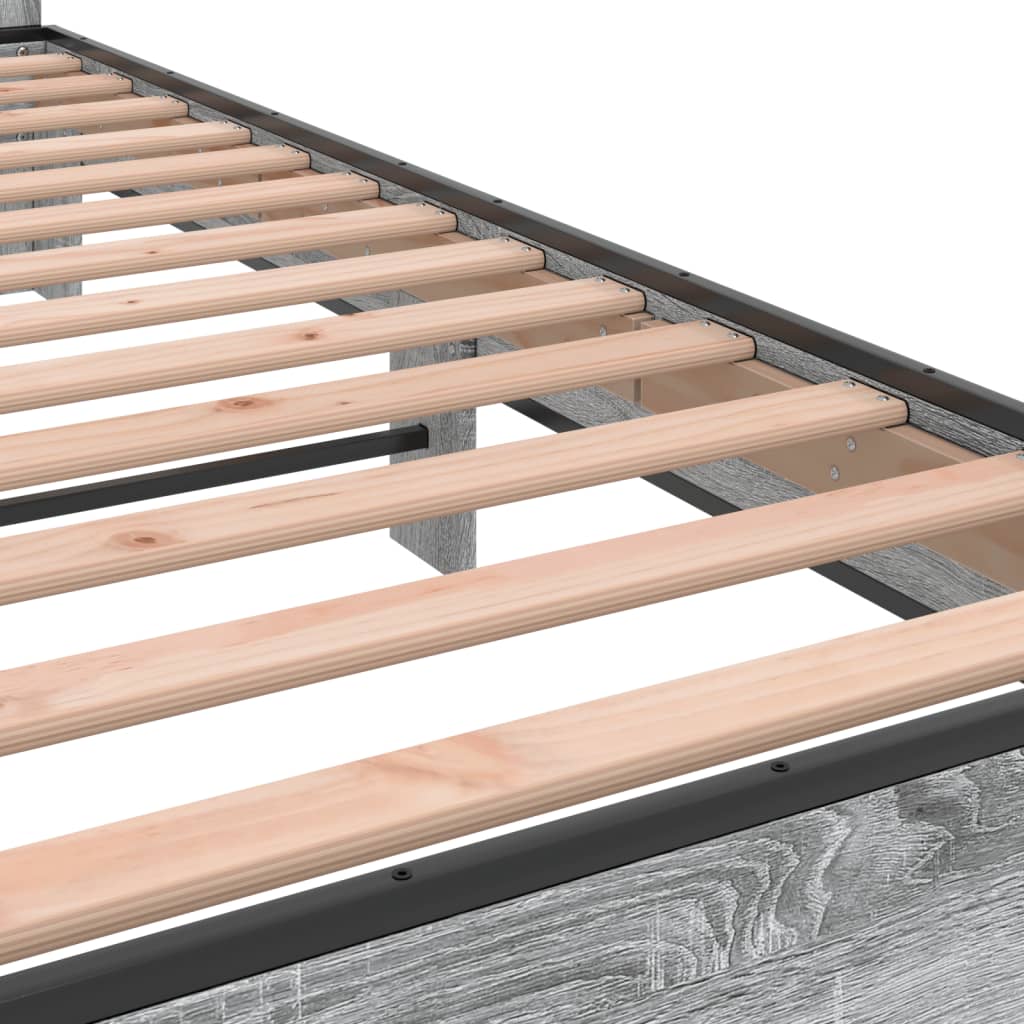 Bed Frame without Mattress Grey Sonoma 200x200 cm