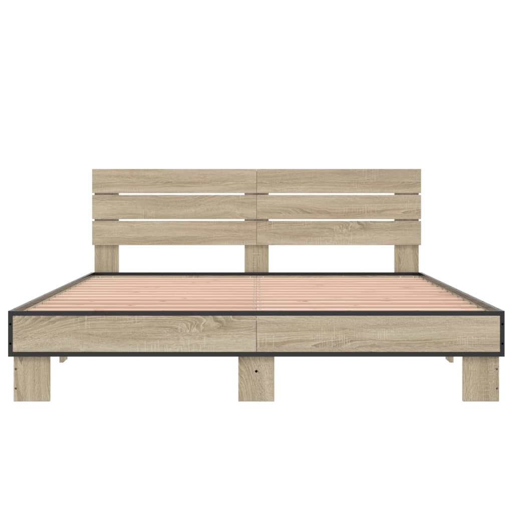 Bed Frame without Mattress Sonoma Oak 150x200 cm King Size