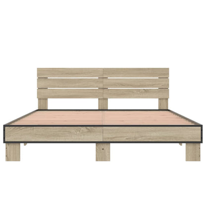 Bed Frame without Mattress Sonoma Oak 150x200 cm King Size