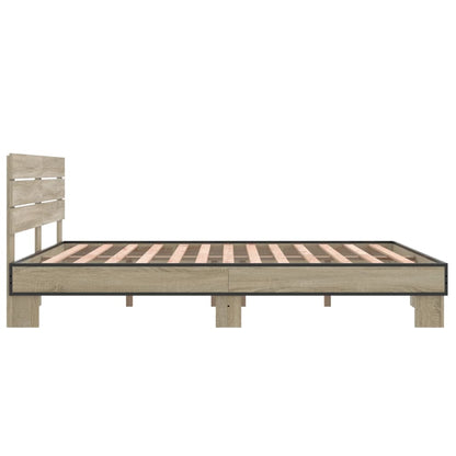 Bed Frame without Mattress Sonoma Oak 150x200 cm King Size