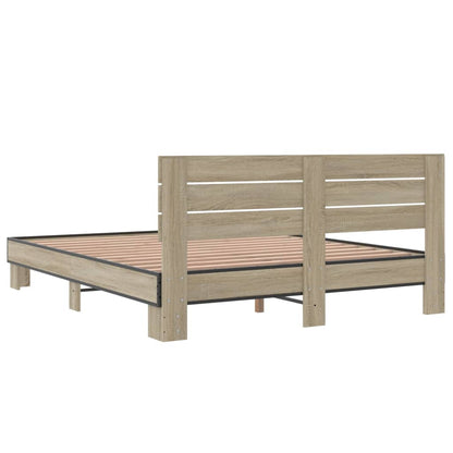 Bed Frame without Mattress Sonoma Oak 150x200 cm King Size