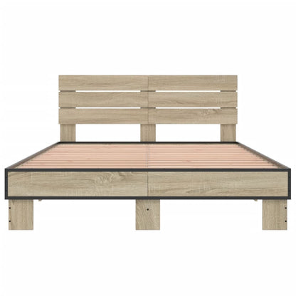 Bed Frame without Mattress Sonoma Oak 140x200 cm