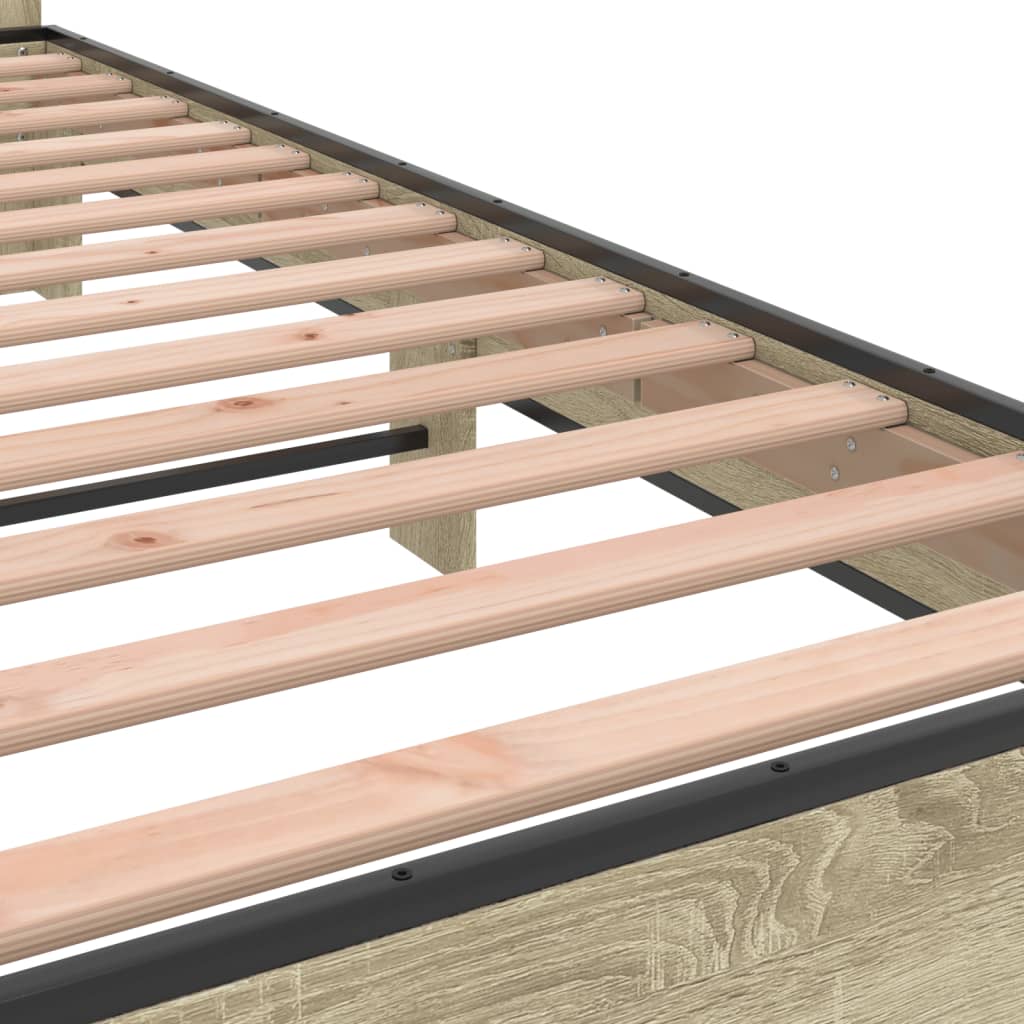 Bed Frame without Mattress Sonoma Oak 140x200 cm