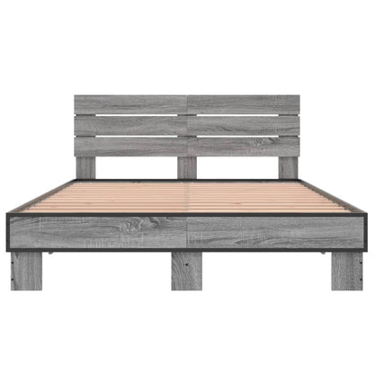 Bed Frame without Mattress Grey Sonoma 120x200 cm