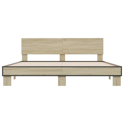 Bed Frame | Sonoma Oak | Engineered wood, Metal | Double | Modern | Bed