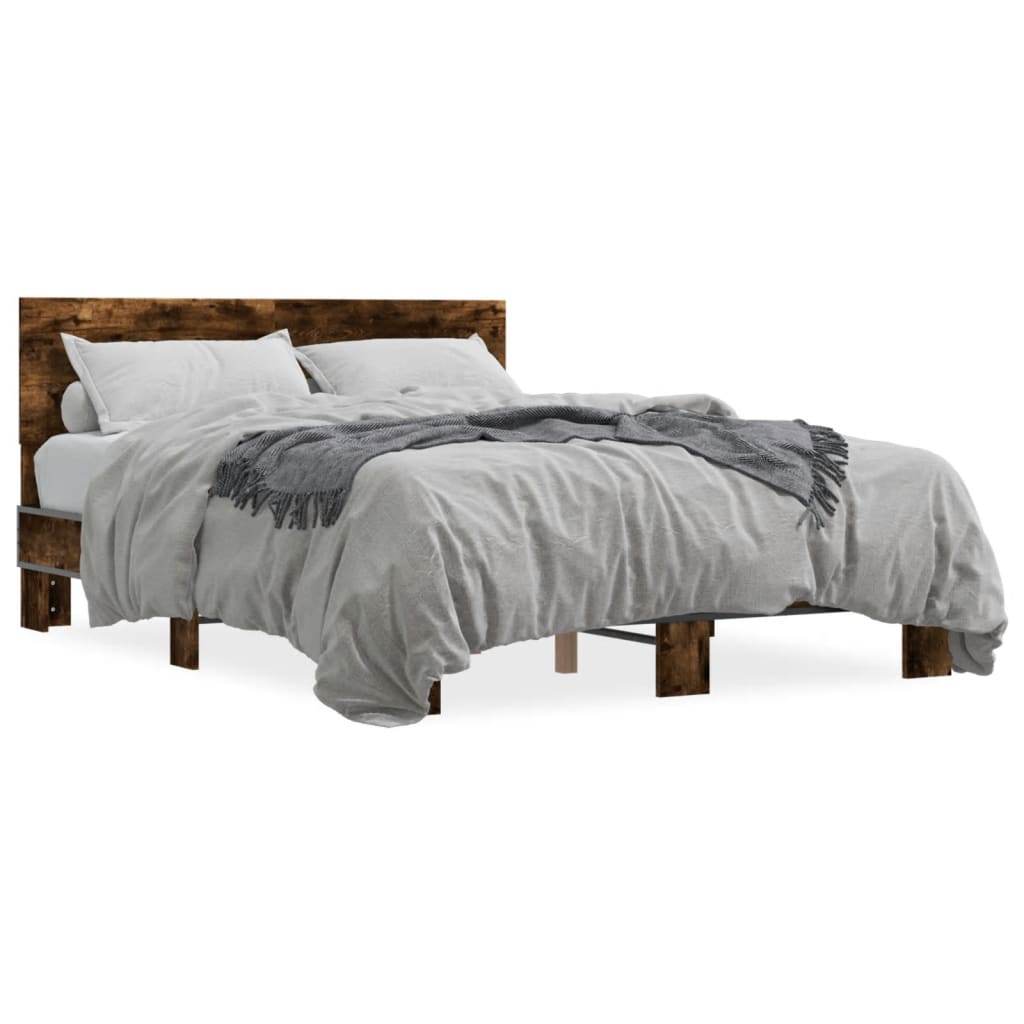 Bed Frame | Smoked Oak | Engineered wood, metal, plywood