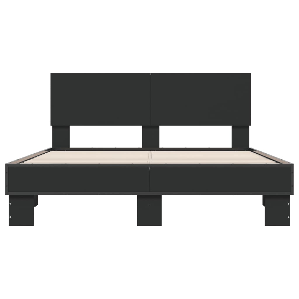 Bed Frame | Black | Engineered wood, Metal | Double | Durable | Bed Frame