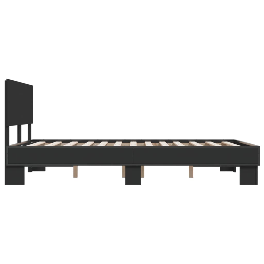 Bed Frame | Black | Engineered wood, Metal | Double | Durable | Bed Frame