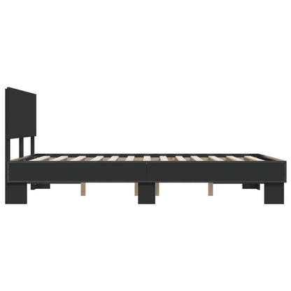 Bed Frame | Black | Engineered wood, Metal | Double | Durable | Bed Frame