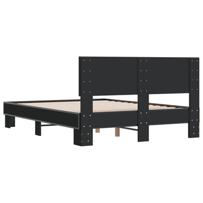 Bed Frame | Black | Engineered wood, Metal | Double | Durable | Bed Frame