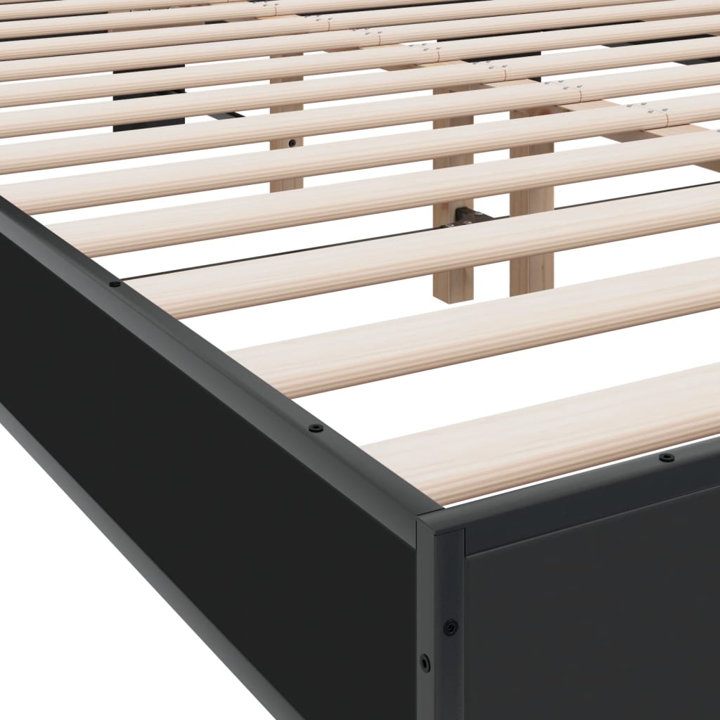 Bed Frame | Black | Engineered wood, Metal | Double | Durable | Bed Frame