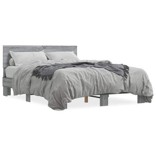 Bed Frame without Mattress Grey Sonoma 120x200 cm