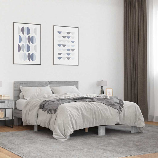 Bed Frame without Mattress Grey Sonoma 120x200 cm