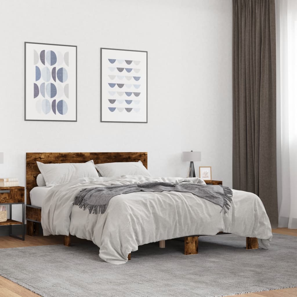 Bed Frame | Smoked Oak | Engineered wood, metal | Small Double | Durable