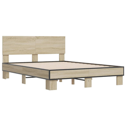 Bed Frame | Sonoma oak | Engineered wood, metal, plywood | Double