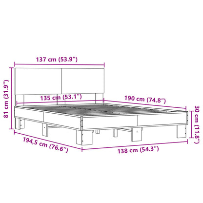 Bed Frame | Sonoma oak | Engineered wood, metal, plywood | Double