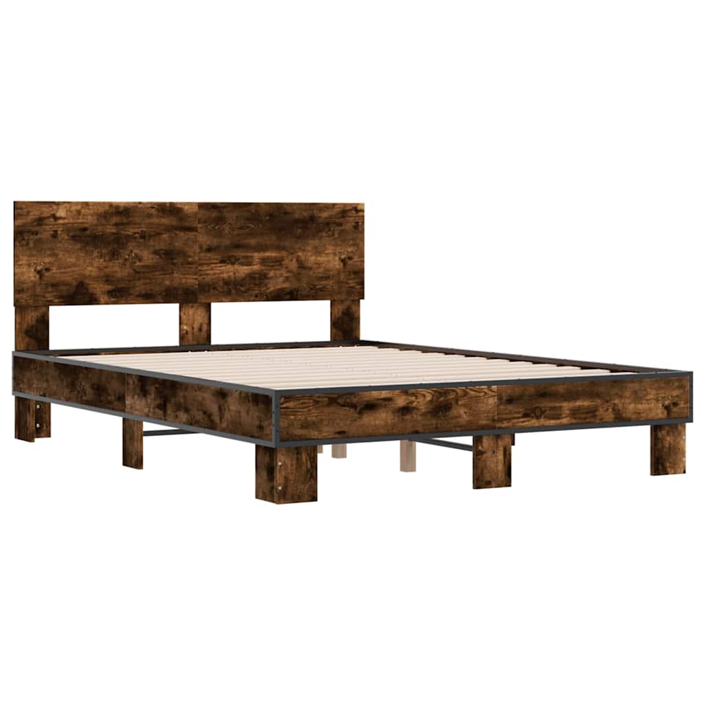 Bed Frame | Smoked Oak | Engineered wood | Double |  Durable  | Bed Frame