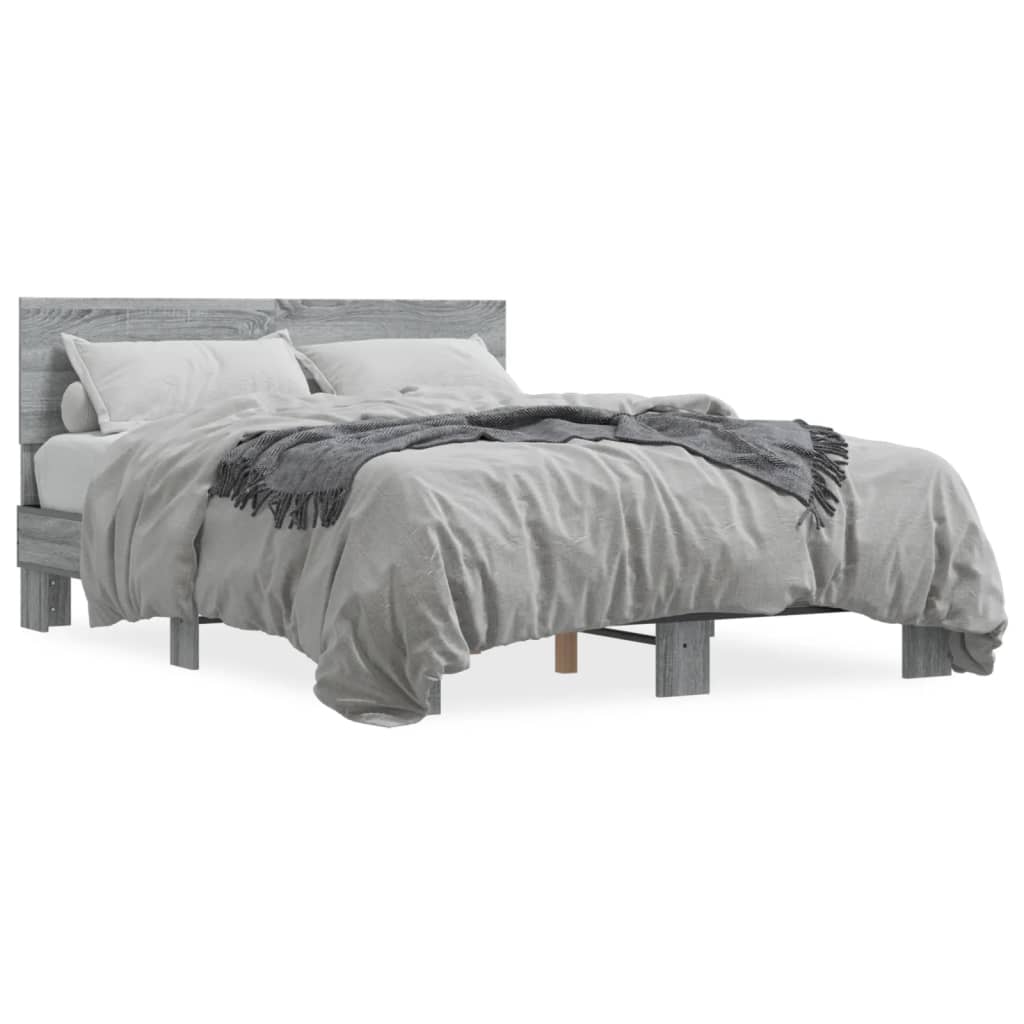 Bed Frame | Grey Sonoma | Engineered Wood | Double |  Durable