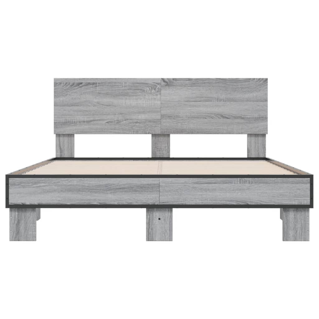 Bed Frame | Grey Sonoma | Engineered Wood | Double |  Durable