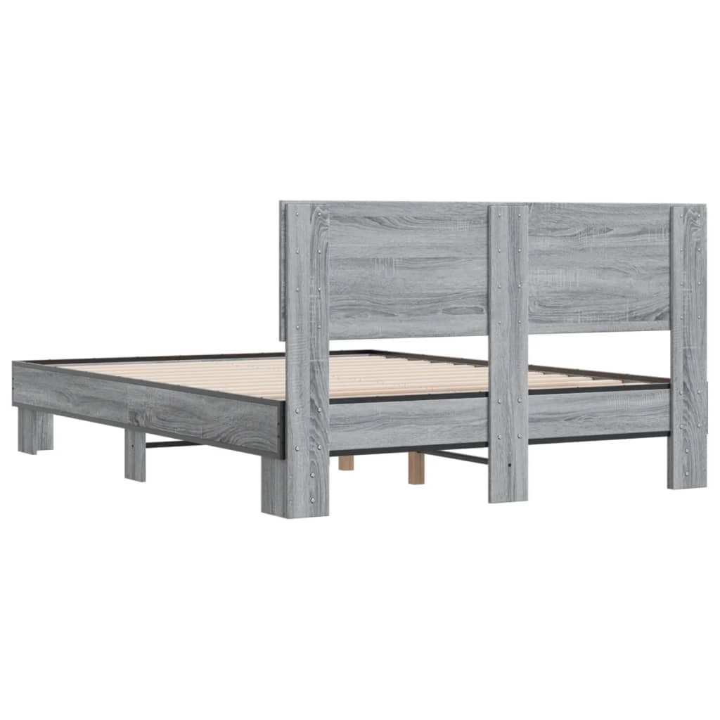 Bed Frame | Grey Sonoma | Engineered Wood | Double |  Durable