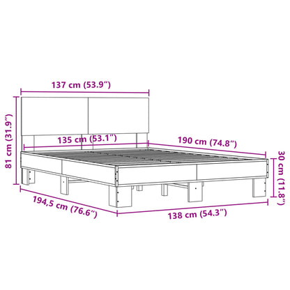 Bed Frame | Grey Sonoma | Engineered Wood | Double |  Durable