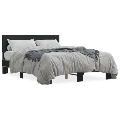 Bed Frame | Black | Engineered wood and metal | Double |  Durable
