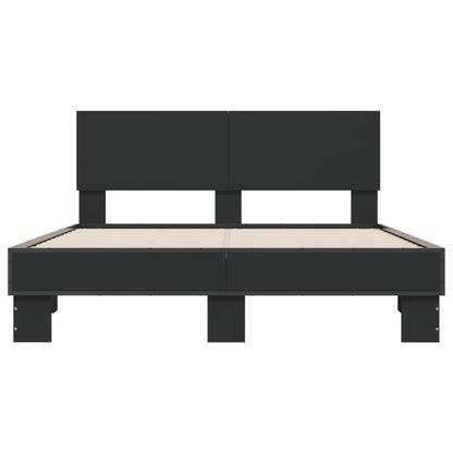 Bed Frame | Black | Engineered wood and metal | Double |  Durable