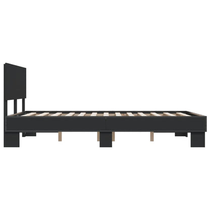 Bed Frame | Black | Engineered wood and metal | Double |  Durable