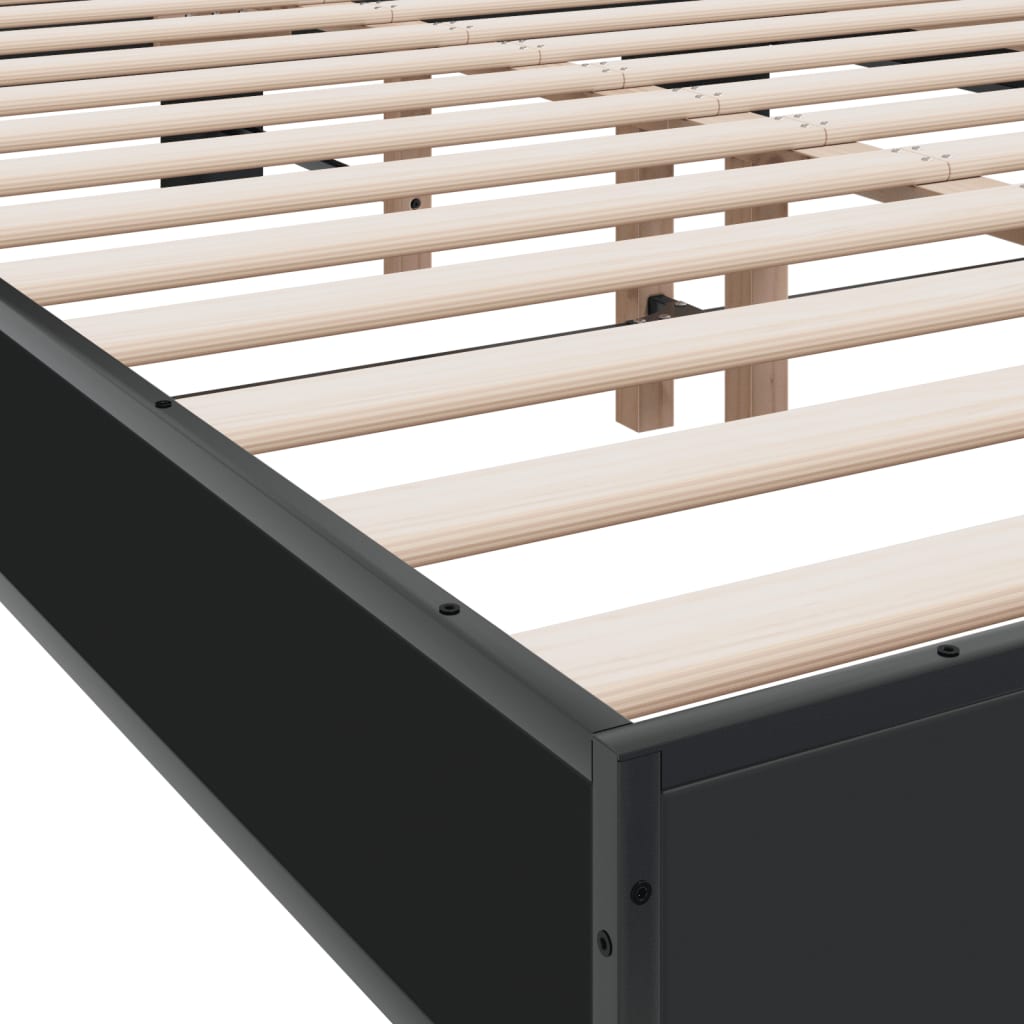 Bed Frame | Black | Engineered wood and metal | Double |  Durable