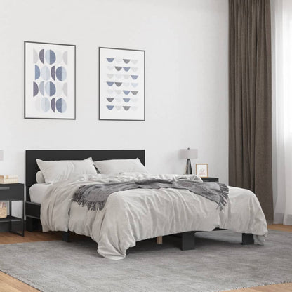 Bed Frame | Black | Engineered wood and metal | Double |  Durable