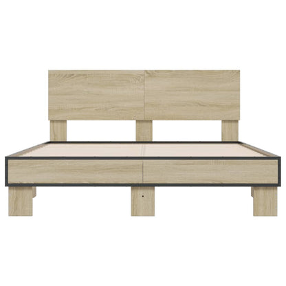 Bed Frame | Sonoma Oak | Engineered wood, metal, plywood | Double