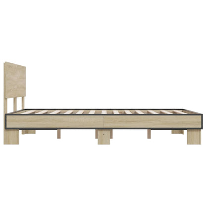 Bed Frame | Sonoma Oak | Engineered wood, metal, plywood | Double