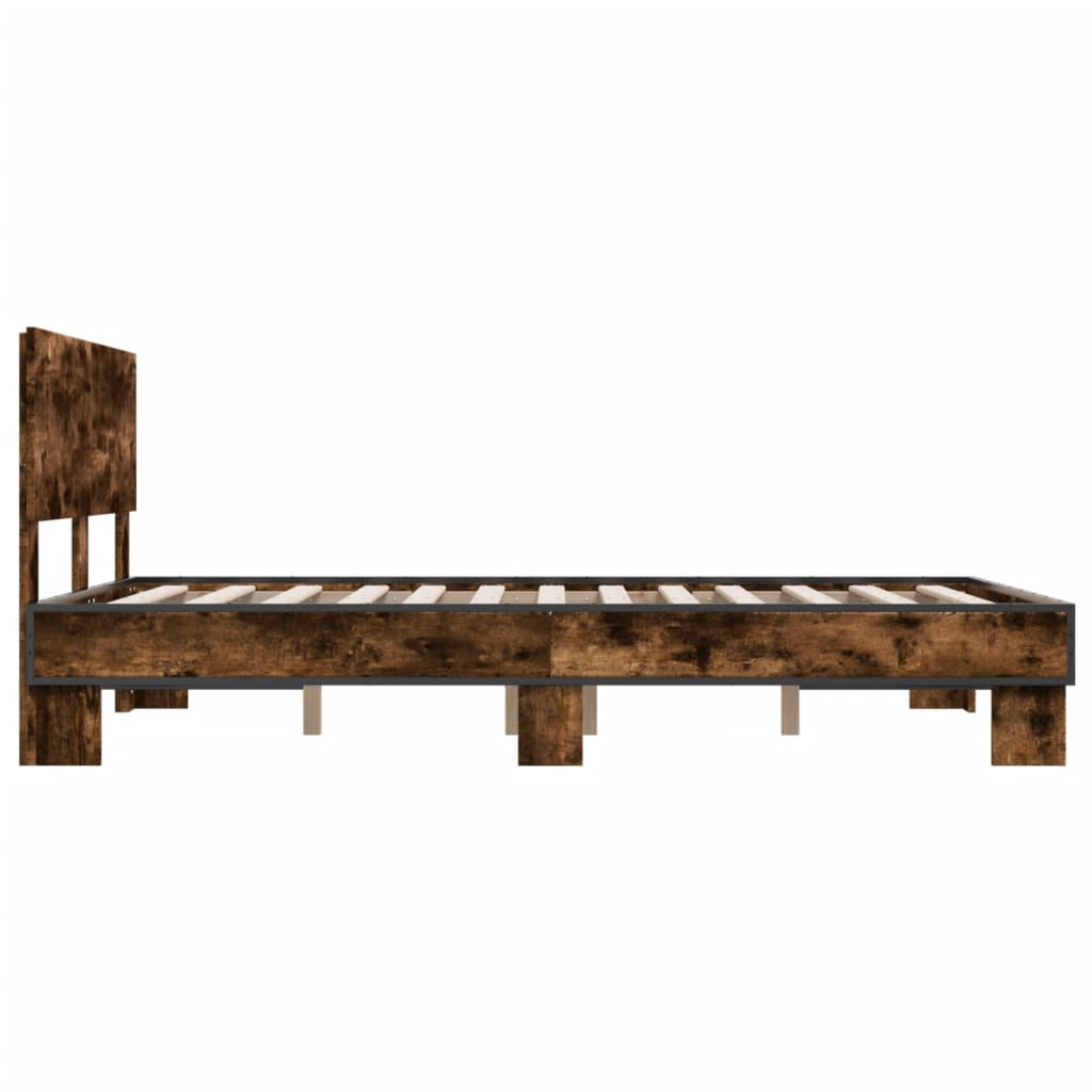 Bed Frame | Smoked Oak | Engineered Wood | Double Size | Modern