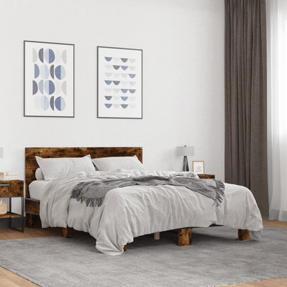 Bed Frame | Smoked Oak | Engineered Wood | Double Size | Modern