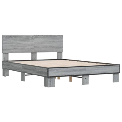 Bed Frame | Grey Sonoma | Engineered wood, metal | Double | Bed Frame