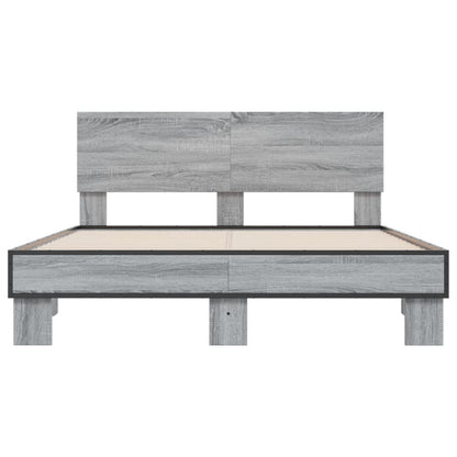 Bed Frame | Grey Sonoma | Engineered wood, metal | Double | Bed Frame