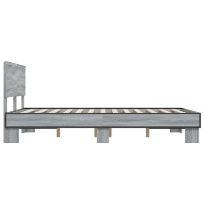 Bed Frame | Grey Sonoma | Engineered wood, metal | Double | Bed Frame