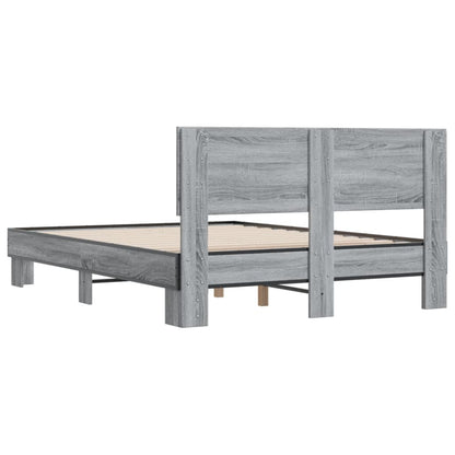 Bed Frame | Grey Sonoma | Engineered wood, metal | Double | Bed Frame