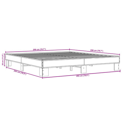 Bed Frame without Mattress Sonoma Oak 200x200 cm