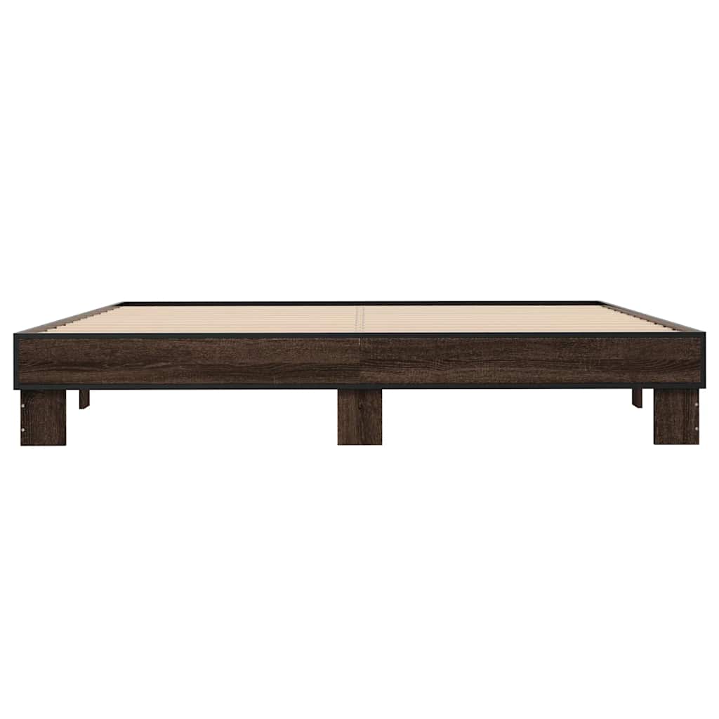 Bed Frame without Mattress Brown Oak 200x200 cm