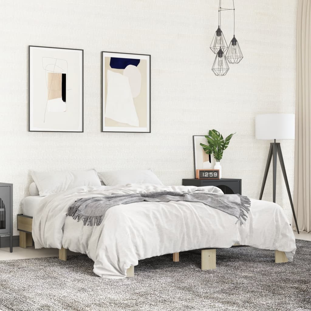 Bed Frame without Mattress Sonoma Oak 150x200 cm King Size