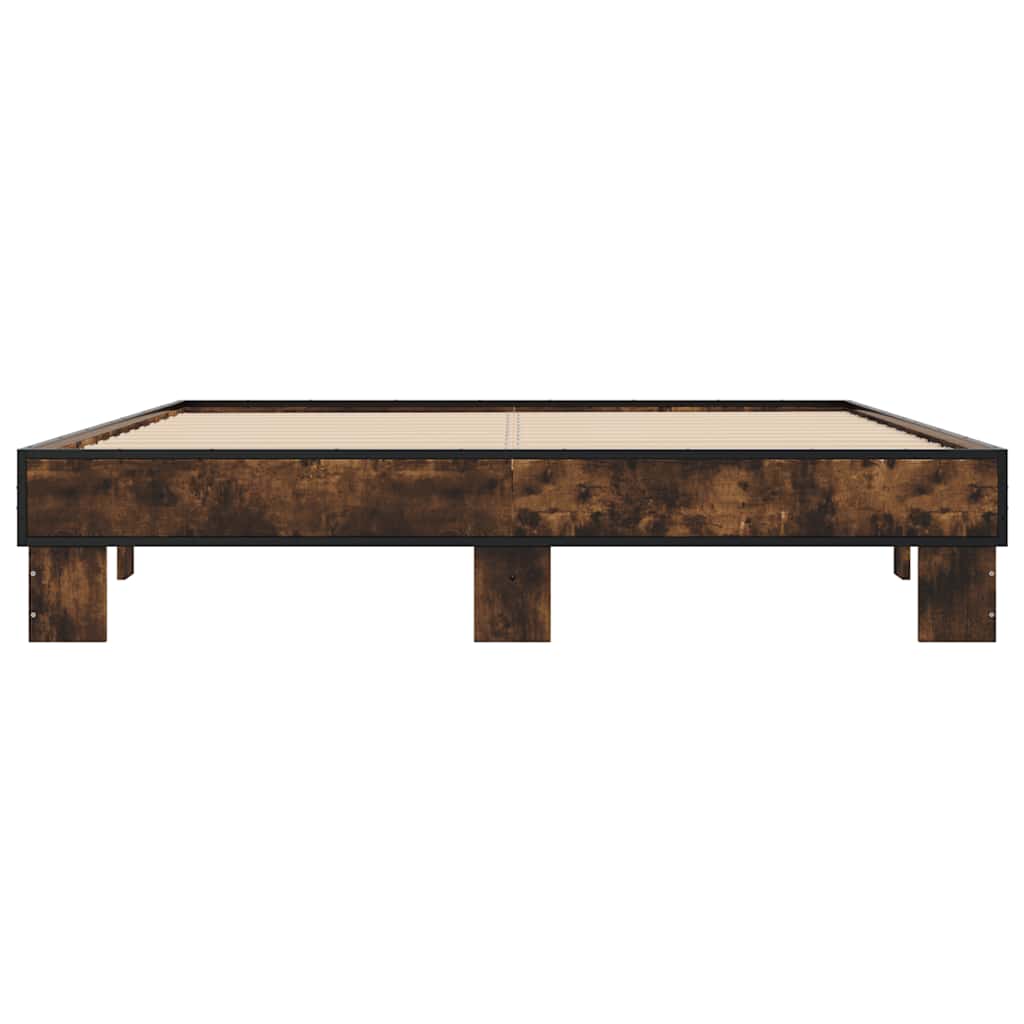 Bed Frame without Mattress Smoked Oak 150x200 cm King Size