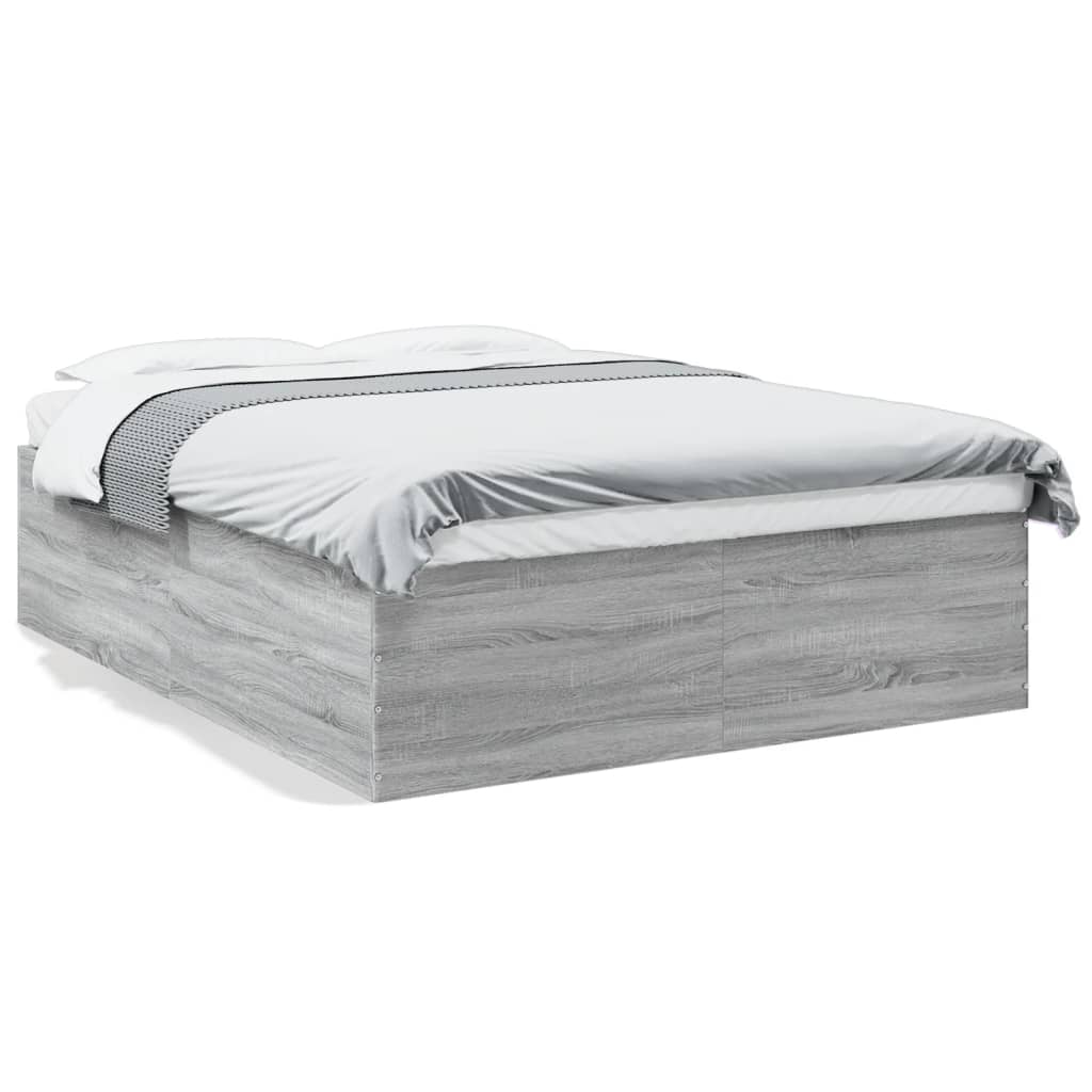 Bed Frame without Mattress Grey Sonoma 160x200 cm
