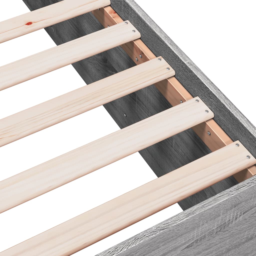 Bed Frame without Mattress Grey Sonoma 160x200 cm