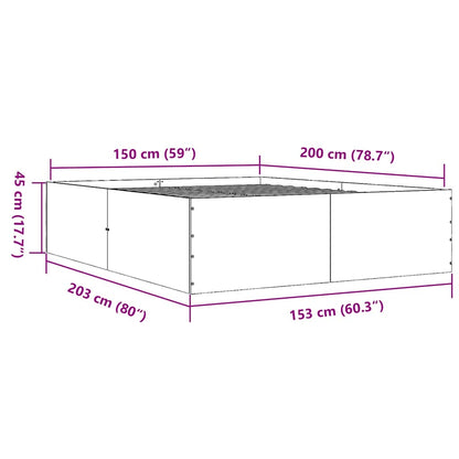 Bed Frame without Mattress Sonoma Oak 150x200 cm