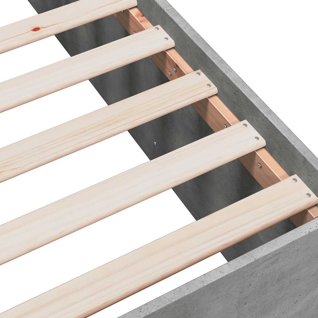 Bed Frame without Mattress Concrete Grey 150x200 cm