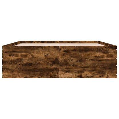 Bed Frame without Mattress Smoked Oak 150x200 cm